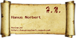 Hanus Norbert névjegykártya