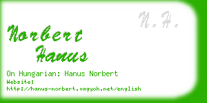 norbert hanus business card